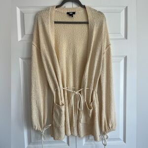 Paige Cream Open-Front Sweater with Pockets
